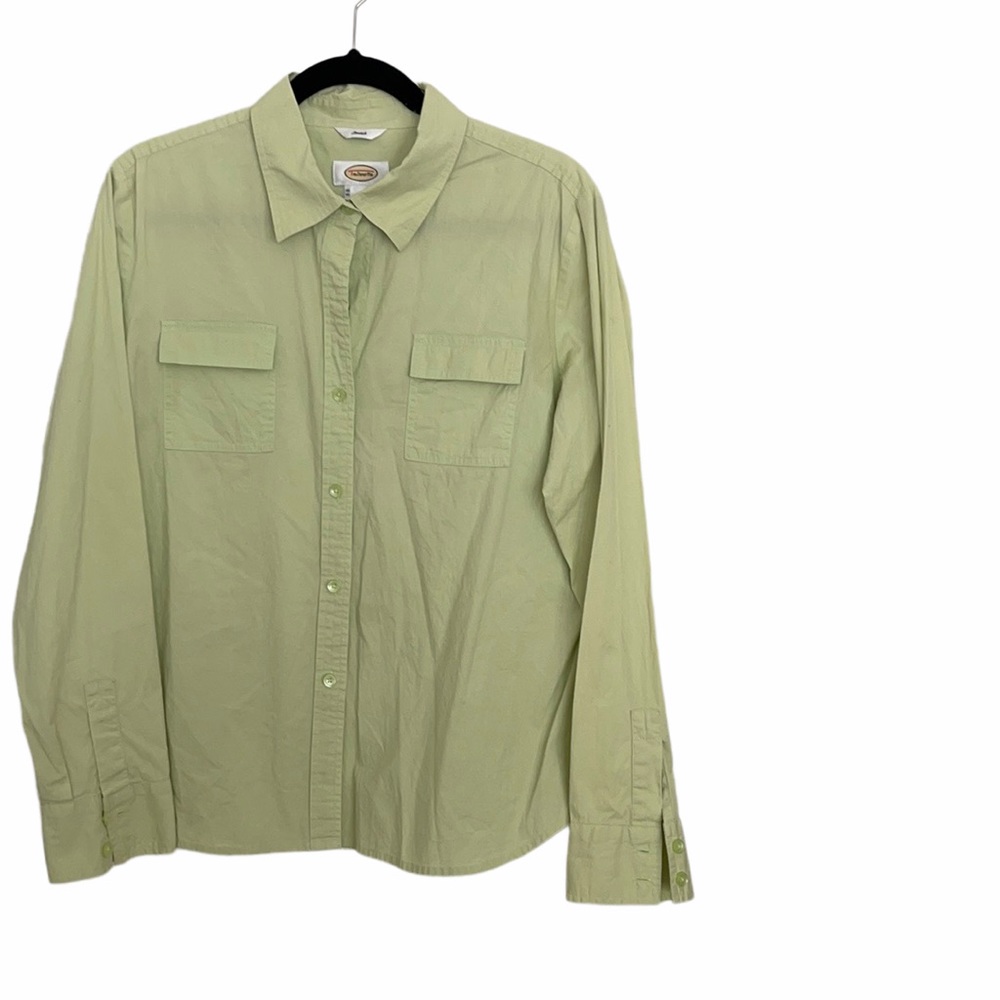 Talbots green cotton button down shirt